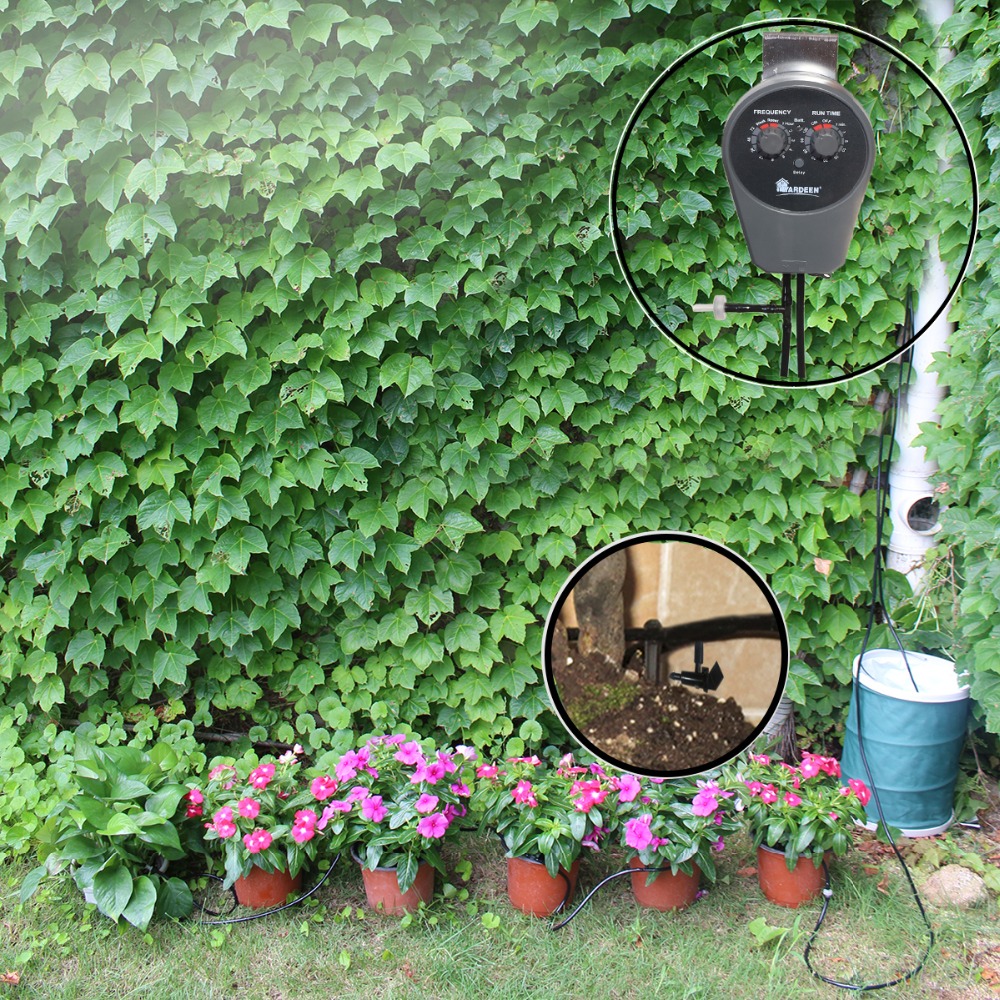 Graden Пумпа за Наводнување капка по капка Систем Вода Тајмер Контролер Градинарство Спреј со Прилагодливи Sprinkler