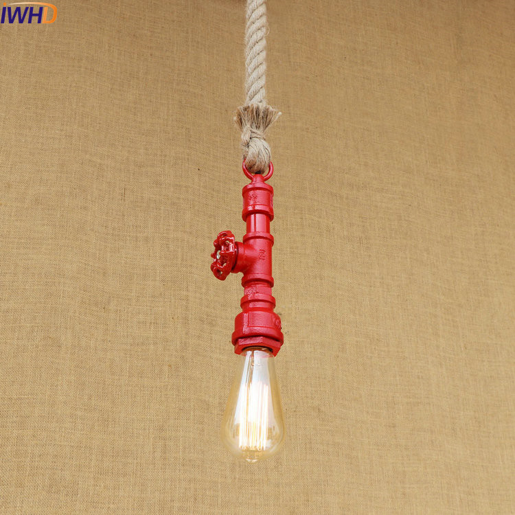 IWHD Селски водовод Јаже LED Светилка Pendant Светлина Dinning Соба Стил на Лофт Гроздобер Индустриски Осветлување Lamparas