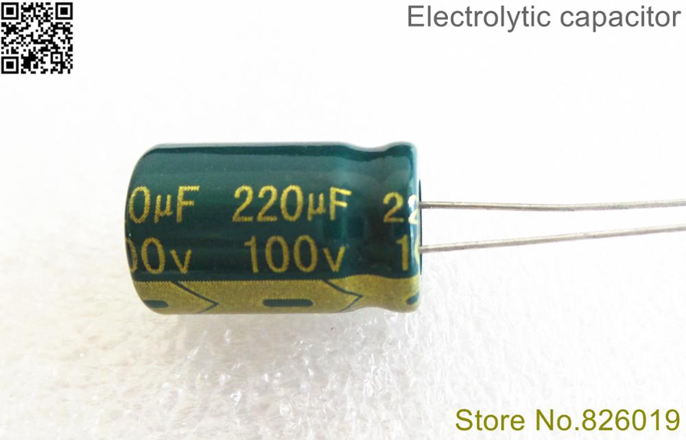 30pcs/многу висока фрекфенција ниска отпорност 100V 220UF 13*20 20% РАДИЈАЛНА алуминиум electrolytic capacitor 200000nf