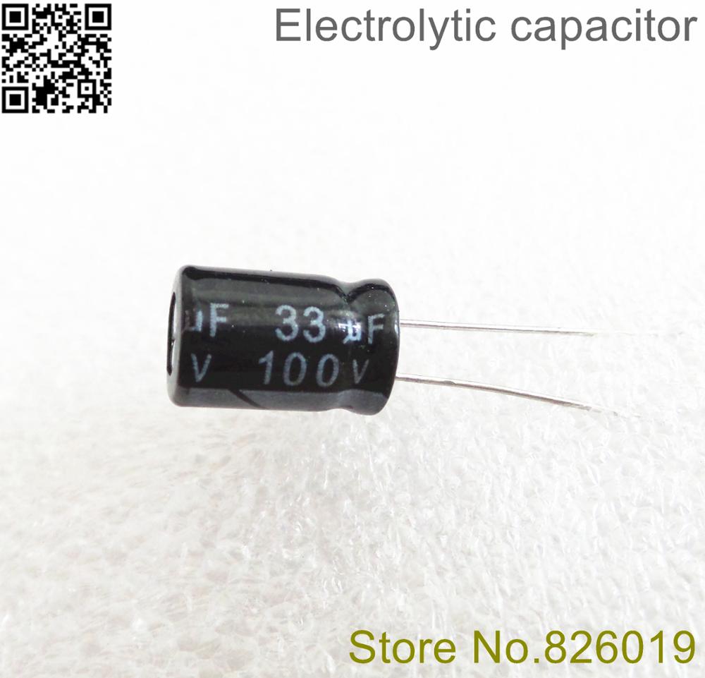 30pcs/многу 100V 33UF 8*12 20% РАДИЈАЛНА алуминиум electrolytic capacitor 33000nf