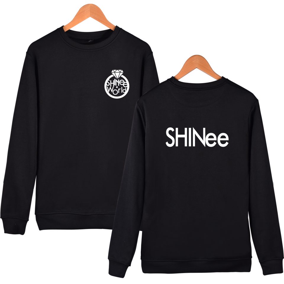 KPOP Shinee Дуксери Pullover Sweatshirt За Млади Shinee Фанови Поддршка Облека Shinee Menber Име Печатење на Облека Плус