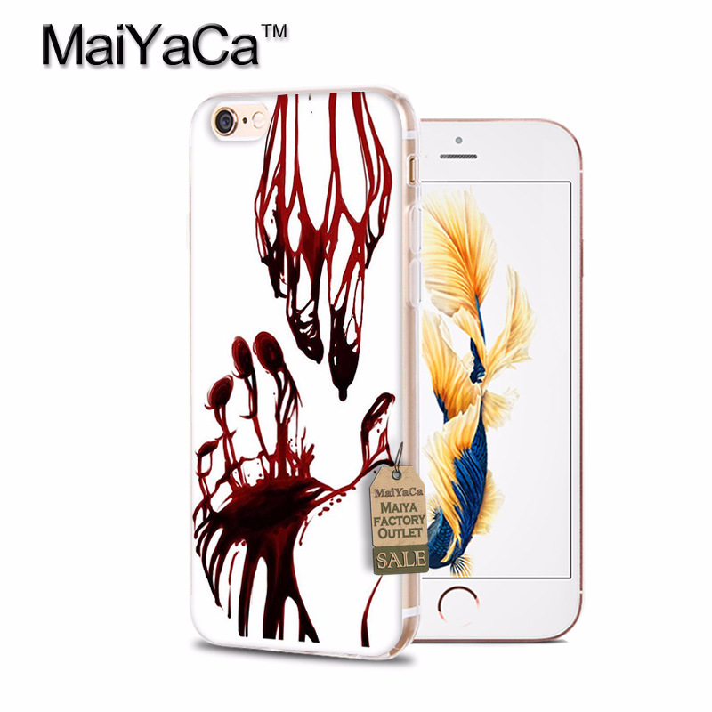MaiYaCa Крв Вози тв црвено транспарентен мека tpu телефон случај покритие за Apple iPhone 8 7 6 6S Плус X 5 5S SE 5C