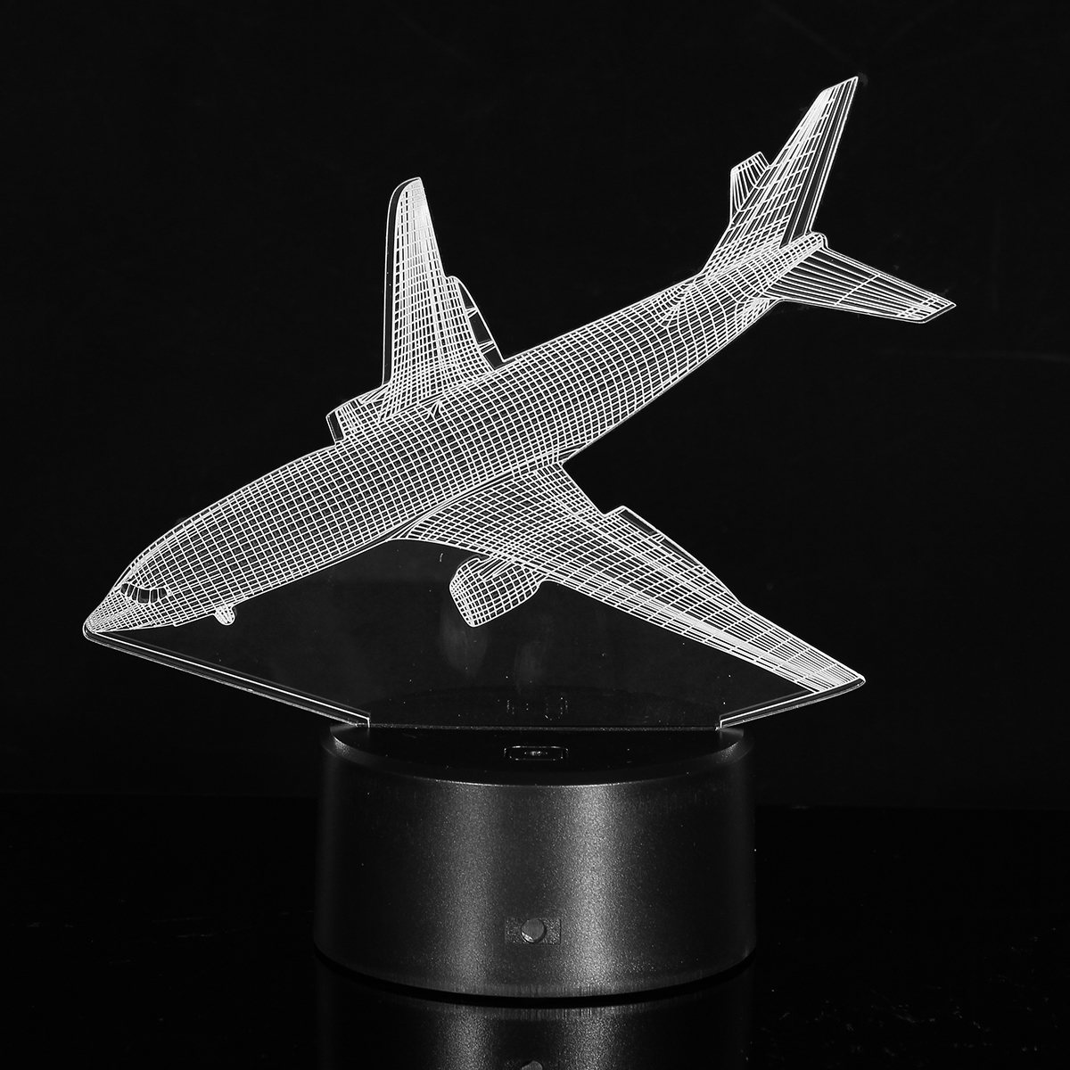 7 Боја Авион Акрилик LED 3D LED Ноќ Светлина Играчки Светилка Воздух Авион Ноќ Допир Табела Биро Светлина DC5V За Дете