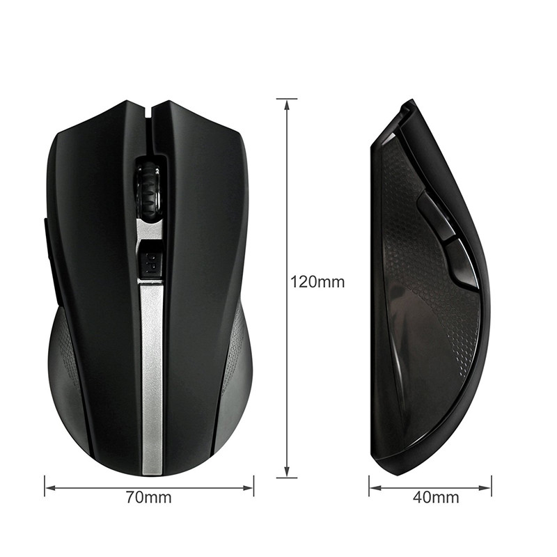 BinFul usb Безжичен Глушец молчи го исклучите noiseless Оптички Глушец Игри 6 копчето 2400 DPI глувчето за Лаптоп Компјутер