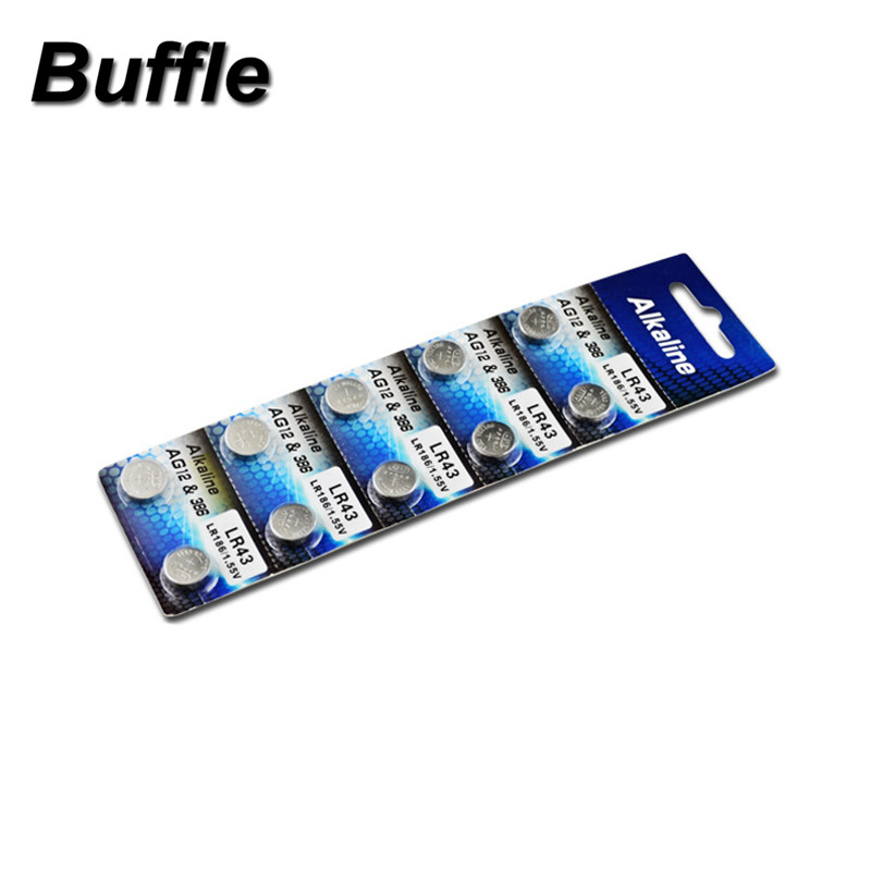 10pcs/пакет Buffle LR43 AG12 Монета Батеријата 386A SR43 186 LR1142 1.55 V Електроника Литиум Копчето Мобилен Батерии