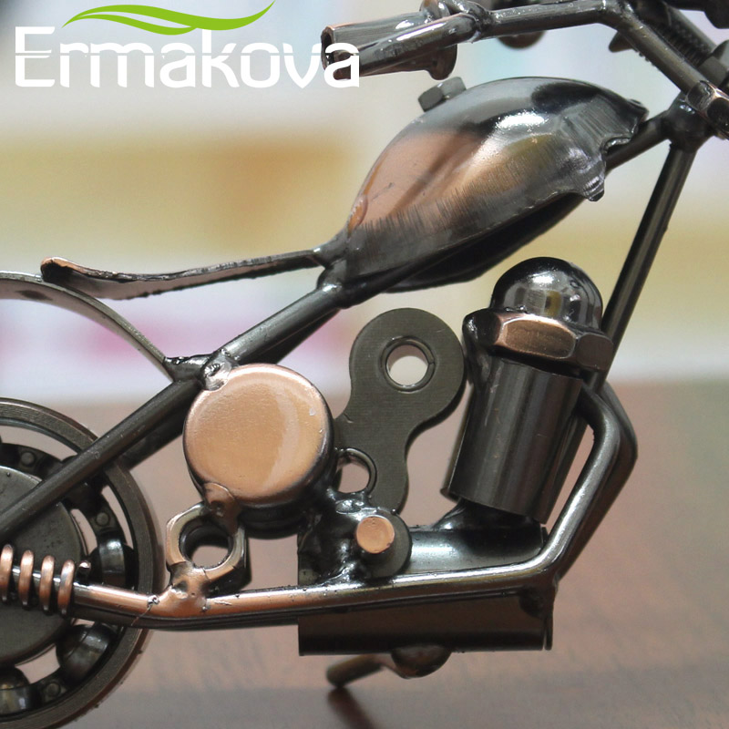 ERMAKOVA 5 Стилови Гроздобер Мотоцикл Модел Ретро Моторни Figurine Железо Мотор Држач за рачно изработени Момче Подарок