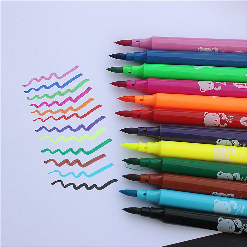 12colors/set боја пенкало Вода базирани пигменти мека nib боја јасно Напредни цртање специјална боја маркер пенкало