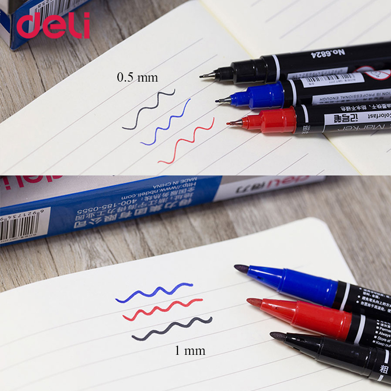 Достав 3pcs обоени двојна совет брзо се исуши постојан масло маркер пенкала за ткаенина гуми квалитет водоотпорен парична
