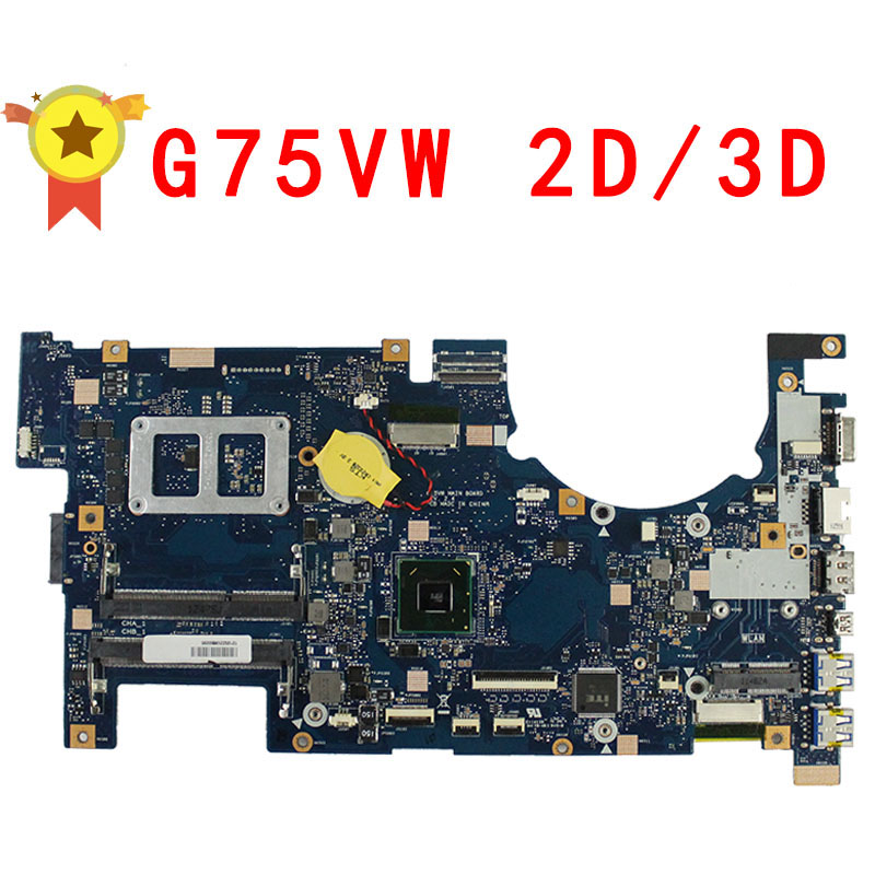 G75 G75V G75VW лаптоп плоча 2D/3D РЕВ:2.1 60-N2VMB1501-B06 плоча DDR3