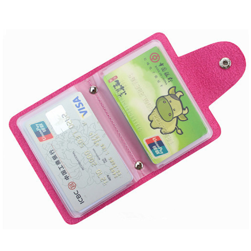Бренд Нови пвц бизнис 24 картичка случај кредитна картичка во држачот со 2 hasps женски паричник избегне magnetization
