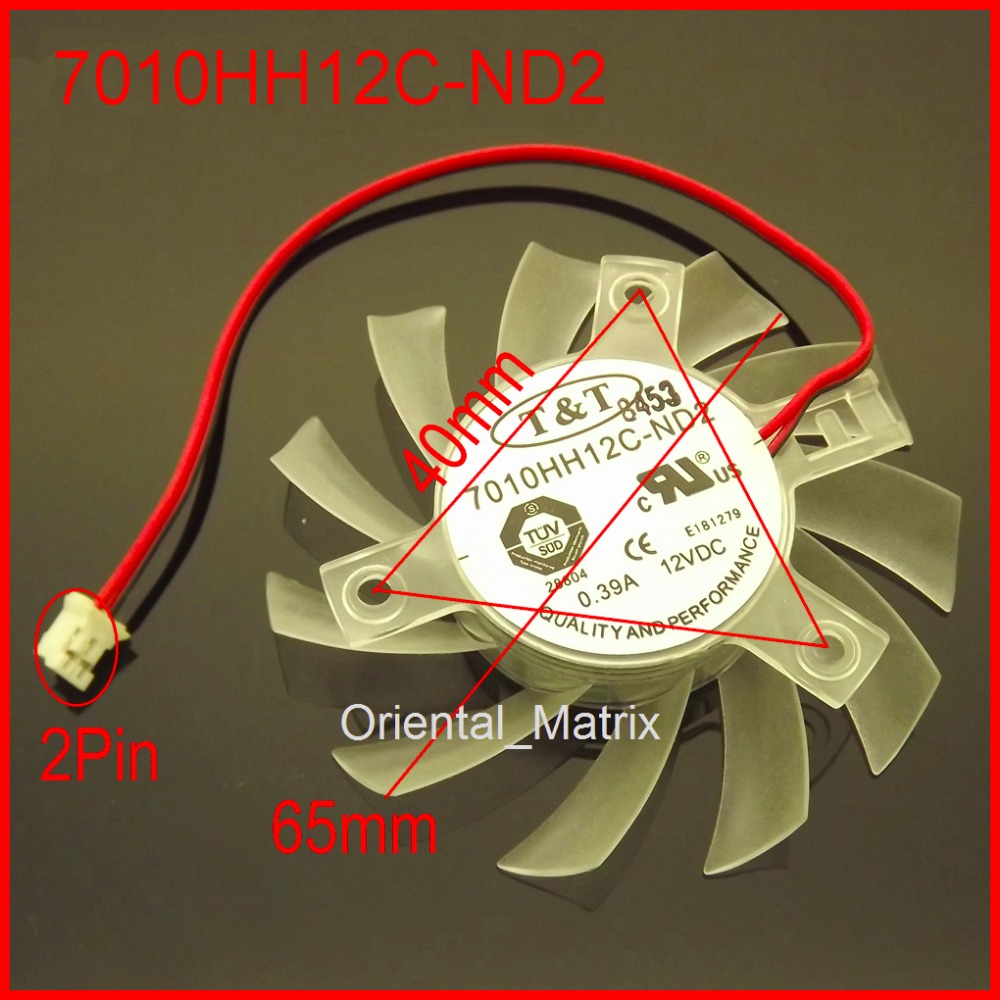 7010HH12C ND2 65mm 40*40*40mm 12V 0.39 За DATALAND Графичка Картичка VGA Кулер за Ладење Вентилатор 2Wire 2Pin