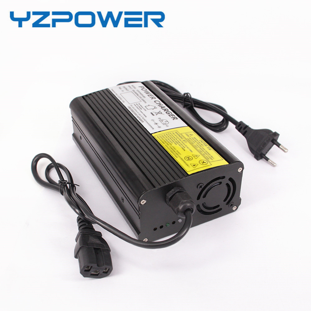 YZPOWER Авто-Стоп 42V 8A Литиум Батерија Полнач За 36V Li-Ion Lipo Батеријата Пакет за Ладење со Фан Внатре Алуминиум