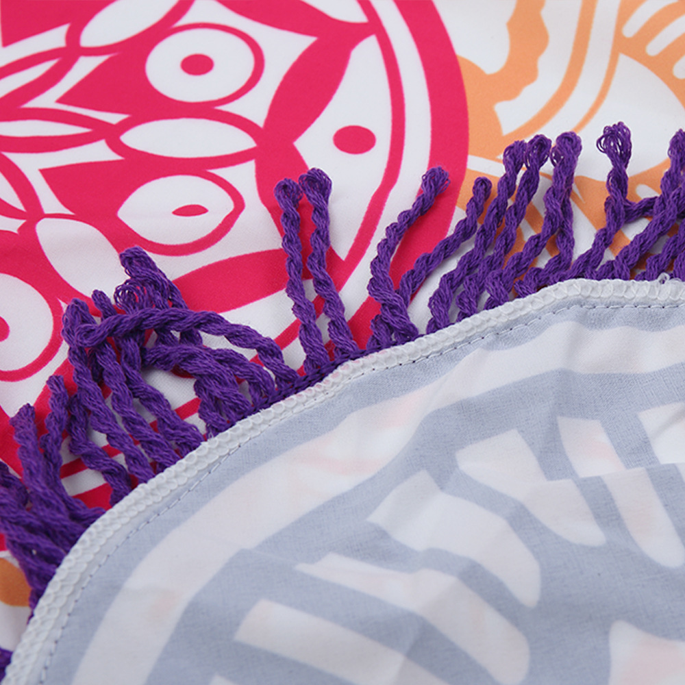CAMMITEVER Големи Лотос Цвет Mandala Tassel Tapestry - Отворено Плажа Roundie - Хипи Циганска Boho Фрли во Пешкир