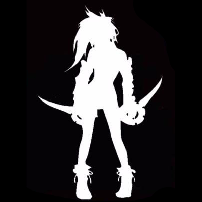 11.4 cm*17.1 cm Final Fantasy X Rikku Автомобил Додатоци Винил Налепници Decals Црна/Сребрена S3-5678