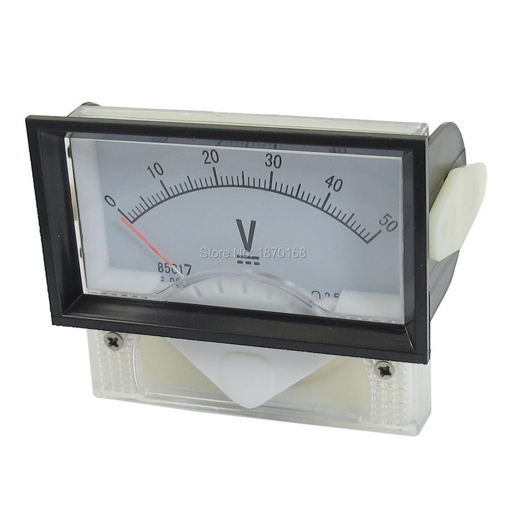 Класа 2.5 Точноста Бела Пластика Voltmeter DC 0-50V 85C17