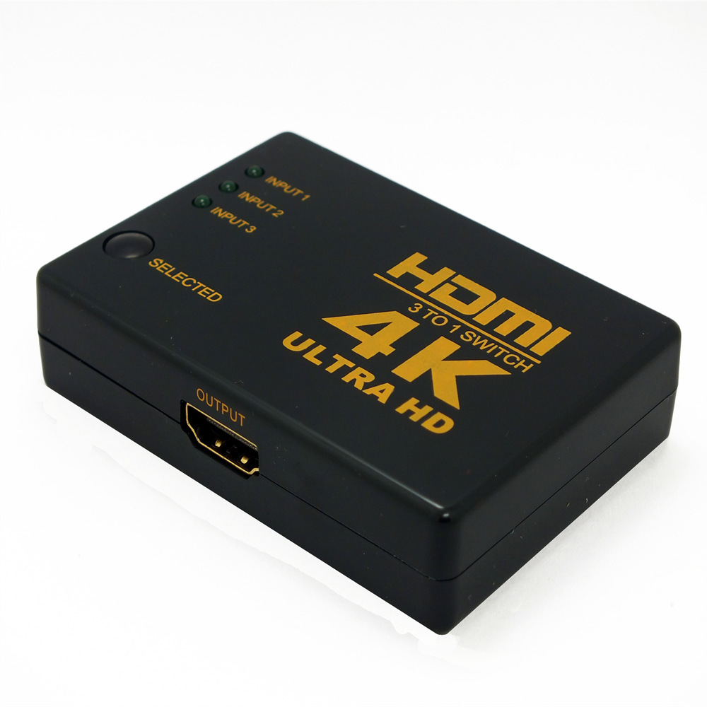 Новата Црна Мини 3 Портен HDMI Преклопник 3x1 HDMI Switcher 3 влез 1 излез Splitter HDMI Порт за HDTV 1080P Видео iFSWR-301