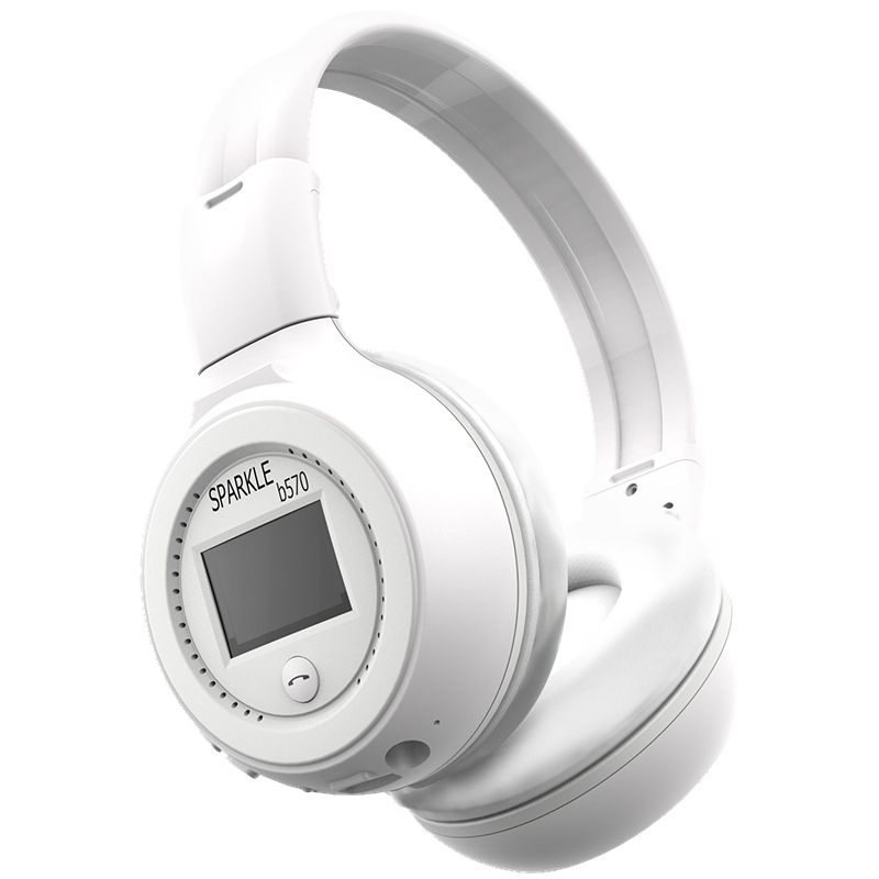 B570 Безжична Bluetooth Слушалки слушалките со Микрофон, Микро SD FM LED дисплеј контрола на јачина на звук