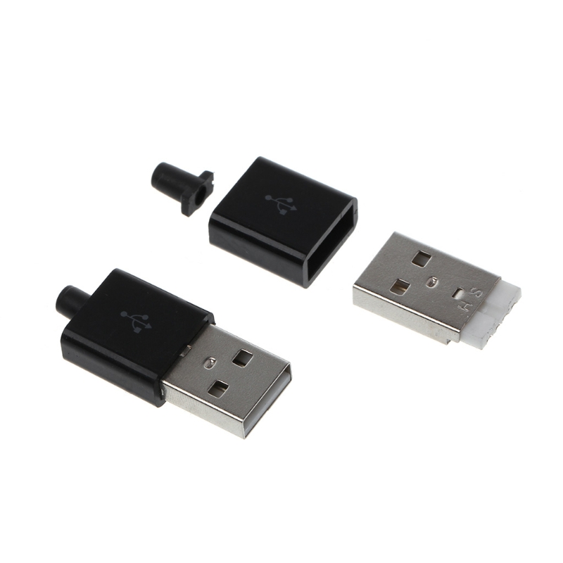 НОВИ 10 Компјутери DIY USB 2.0 Тип На Маж 4P Адаптер Конектор Приклучок за Штекер со Пластични Школка H15