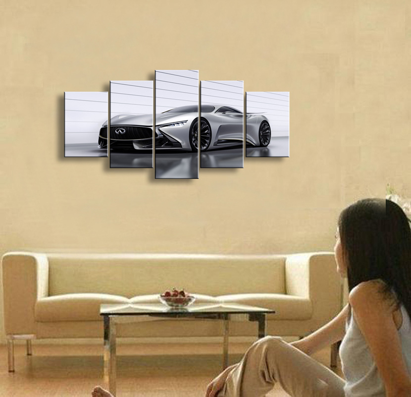 5 парчиња high-definition печати автомобил платно маслото постер и ѕид уметност дневна соба слика C5-001