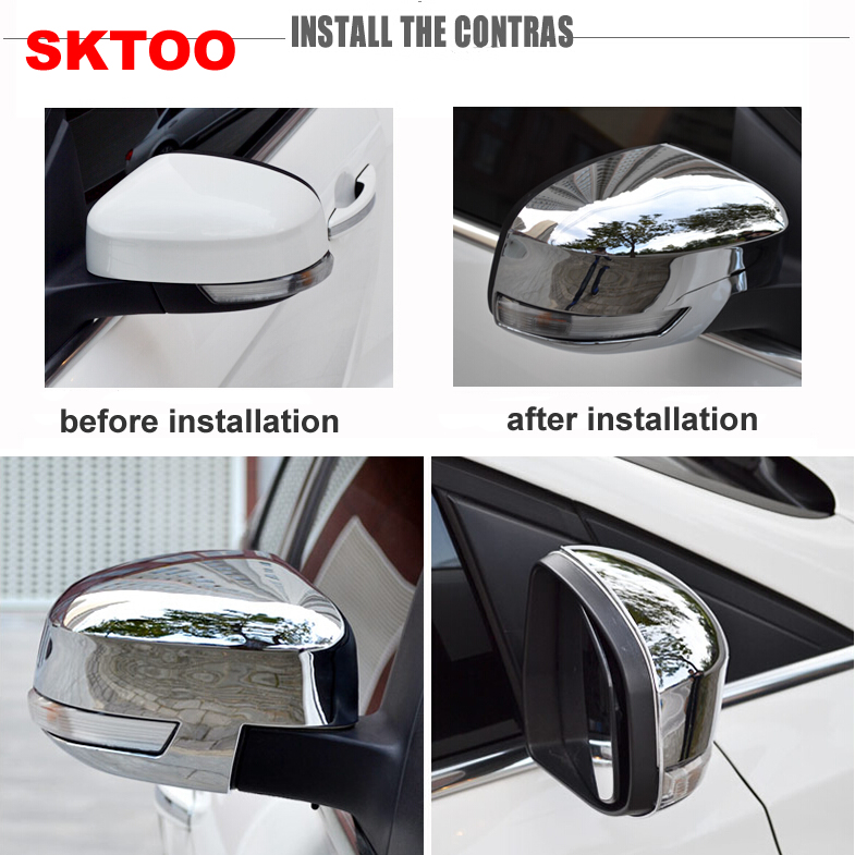 SKTOO Одговара за 2012-2015 форд Фокус Вратата Страна Крило Огледало Хром Задниот Поклопец Видите Капа Додатоци 2 парчиња