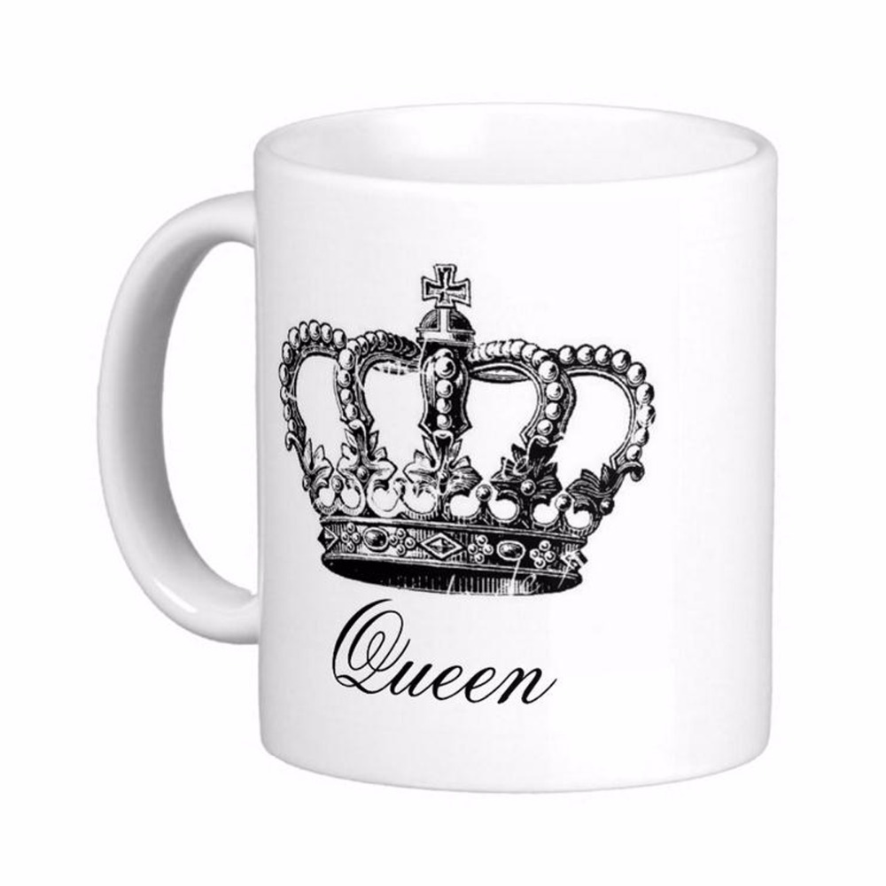 Гроздобер Damask Круна Мода Кралица Бело Кафе Чаши Чај Кригла Прилагодите Подарок Од LVSURE Керамички Кригла Патување
