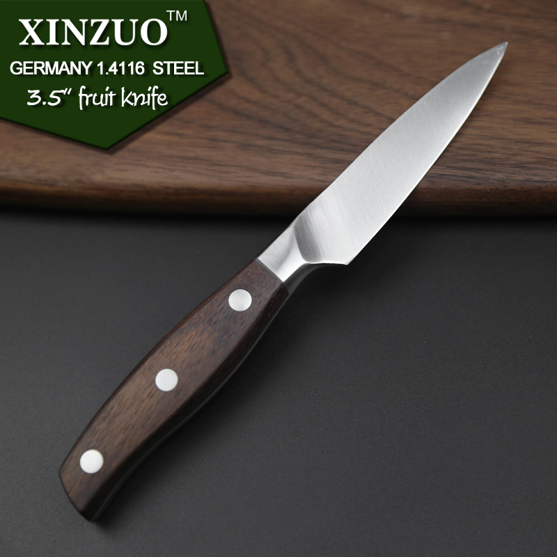 XINZUO 3.5 инчен paring нож ГЕРМАНСКИ DIN1.4116 од нерѓосувачки челик кујнски нож micarta се справи со овошје кујна се