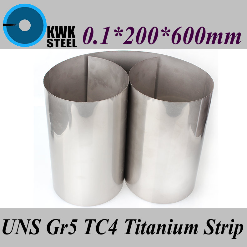 0.1x200x600mm Титаниум Алуминиумски Лента UNS Gr5 TC4 BT6 TAP6400 Титаниум Ti Тенка Фолија Лист Индустрија или DIY Материјал