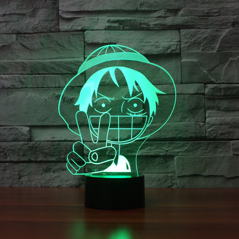 3D Luffy Табела LED Светилка Бебе Спие Осветлување Шарени Тебе Аниме NightLight Спална соба Оркестарот Едно Парче Светлина