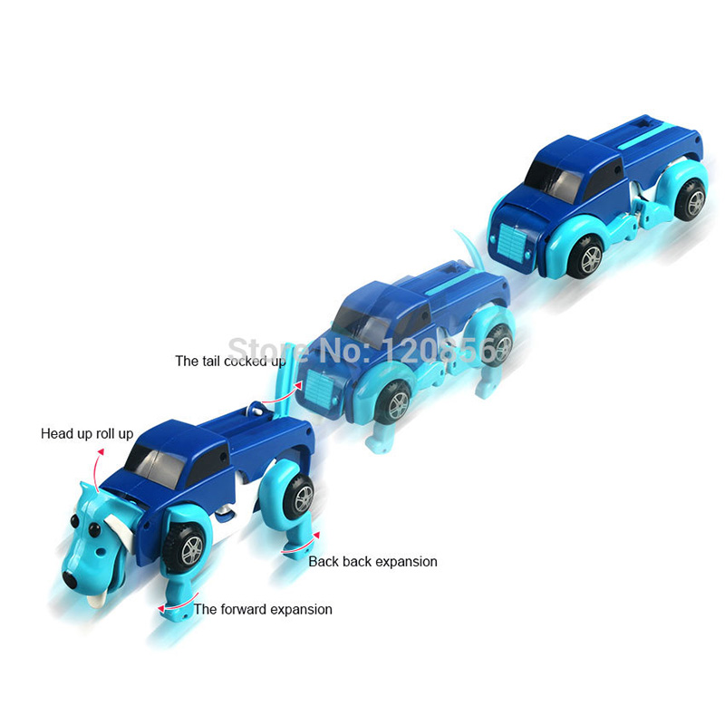 бесплатен превозот 4 бои 14CM кул Автоматски се трансформира Куче Автомобил Возило Пеколен завршат играчка за деца детска