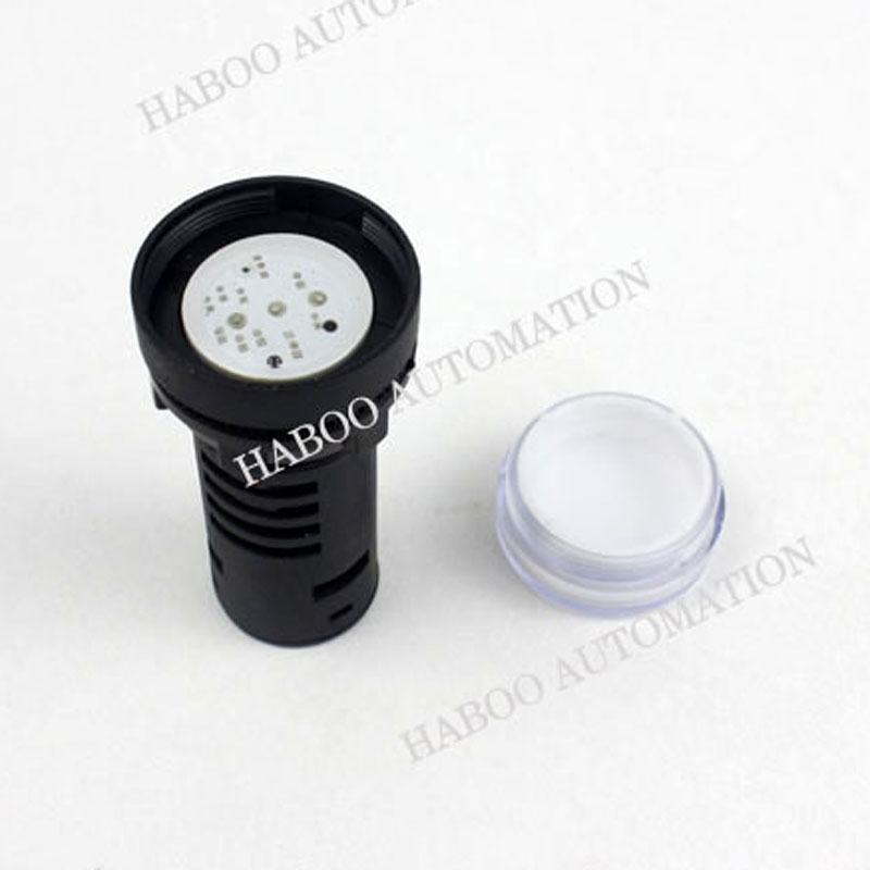 HABOO 22mm led indictor светлина пластични двојна боја LED индикатор црвено & зелена боја led 24V 220V