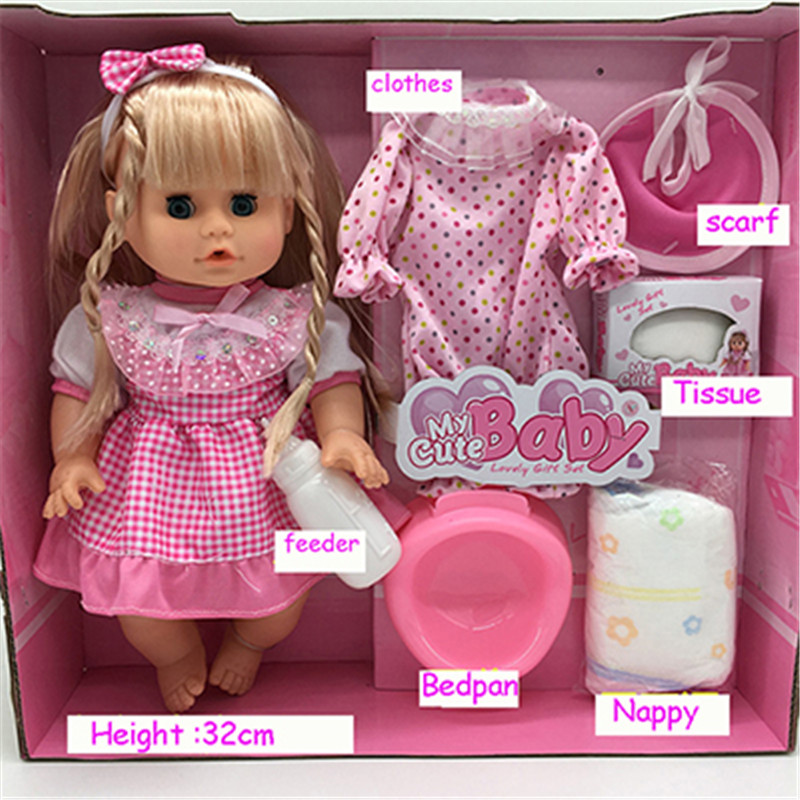 раѓа Бебе кукли kawaii Кукла Играчки за Девојчиња подароци звук пијат вода пишам трепкање на окото бебе капење туш претендираат