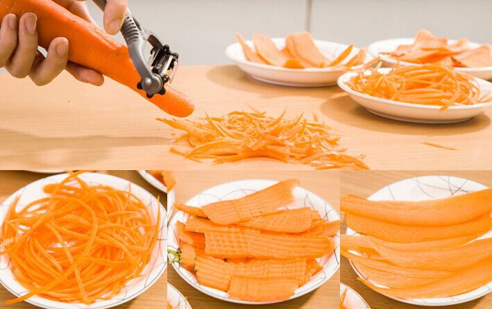 Мултифункционален Овошје Зеленчук Нож За Лупење Slicer Grater Кујна Gadgets, Со 360 Степени Ротари Нерѓосувачки Челик