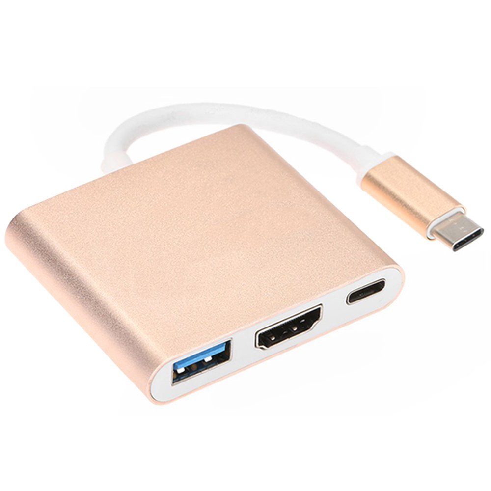 Aikexin USB3.1 Тип В за HDMI Адаптер 4K+USB 3.0+USB-C Полнење Порта ,USB 3.1 Multiport Центар за Новиот Macbook/Chromebook