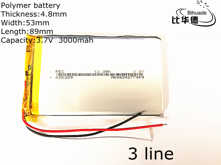 Бесплатен превозот 1pcs/многу 3.7 v литиум полимер батерија 3000 mah 485389 мобилни напојување 7 'таблета