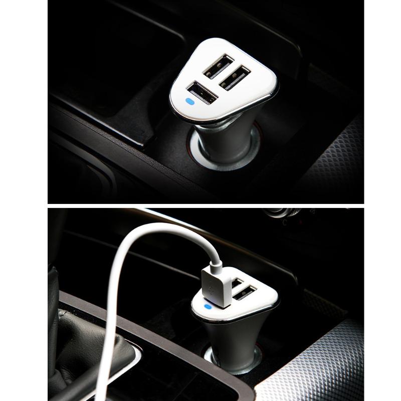 Alloet 5V 5.2 Автомобил Полнач за Телефон, 3 USB Порти Автомобил Адаптер за полнење за Sumsung Huawei, LG Телефони
