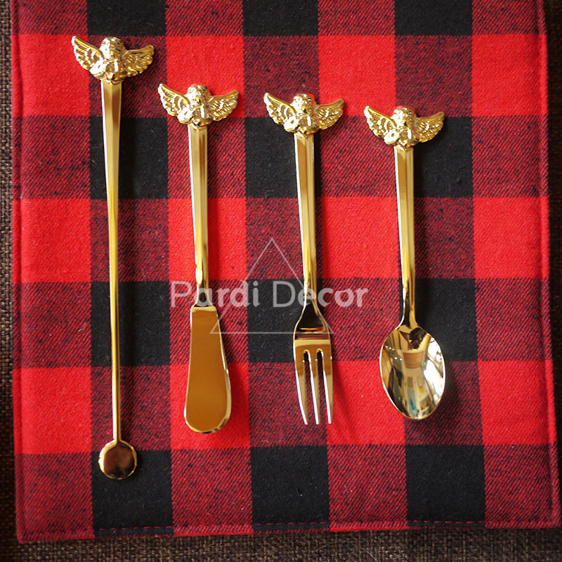 Јапонски увоз стил Златен ангел садови мечка вилушка прибор за јадење поставен dinning ware 1pc/многу