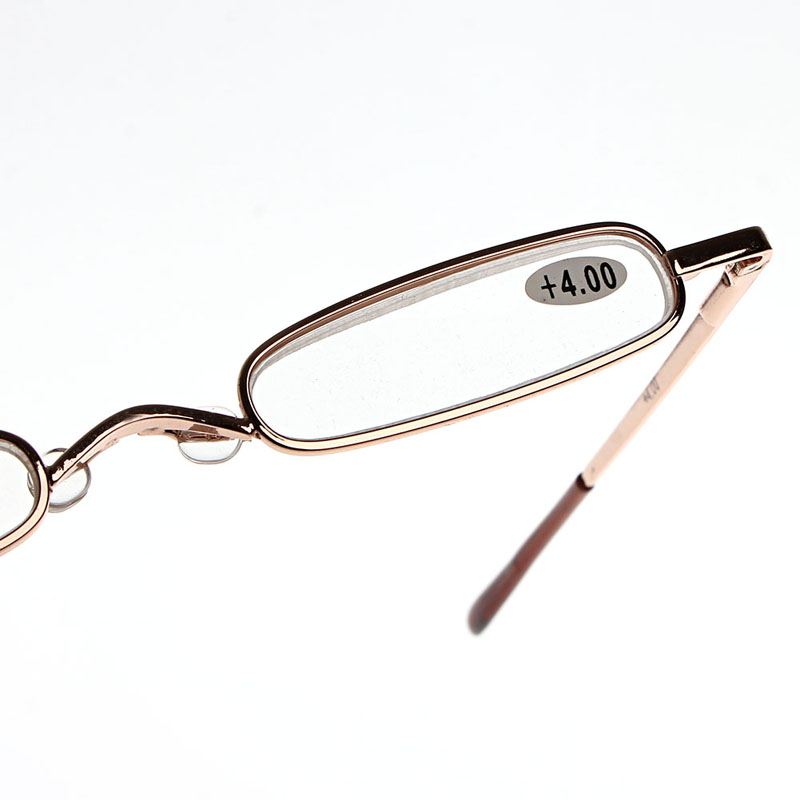 Мини Преносни Метал Целосна Рамка Читање Очила Очила Со Случајот +1.0 +1.5 +2.0 +2.5 +3.0 +3.5 +4.0 Злато/ Red/ Сива/