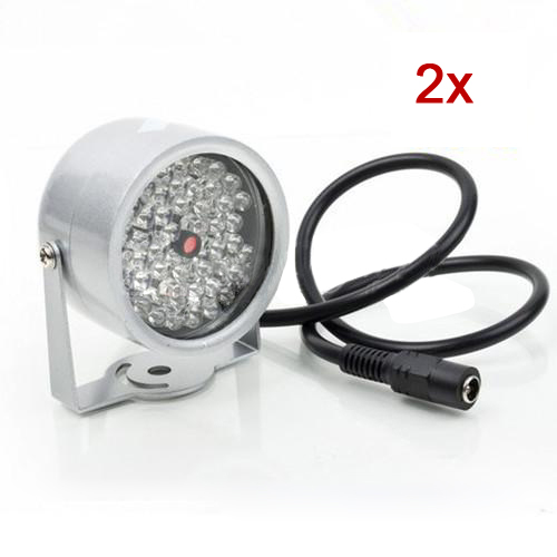 2 парчиња 48 LED Илуминатор Светло за видео надзор IR Инфраред Ноќ Визија Светилка За Безбедносна Камера