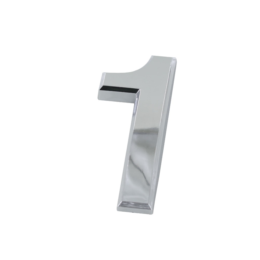 Вратата Број 1 Сребрена Боја 70mm Висина ABS Пластика Дигитални Куќа Број