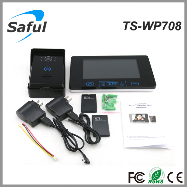 Saful 7 Инчен Безжична Видео DoorbellIntercom 2.4 GHz Дигитални Врата Телефонски Систем со 1 Следи Врата Камера WiFi