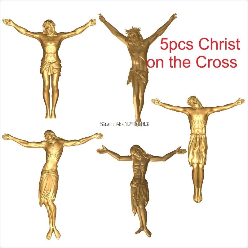 5pcs Христос на Крстот 3d модел STL помош за cnc STL формат на Исус на крстот 3d Олеснување Модел STL Рутер Engraver