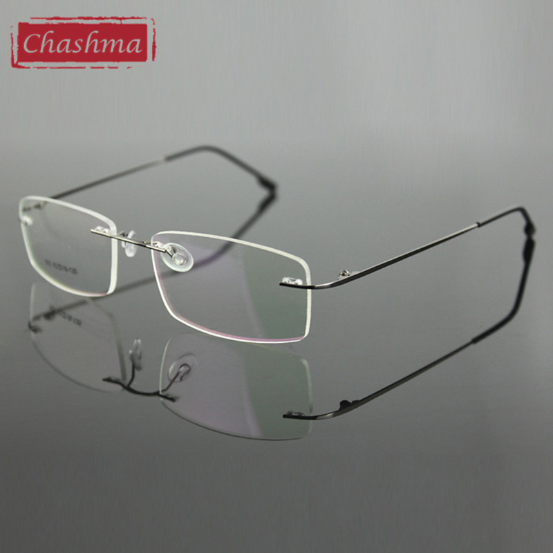 Chashma Rimless Титаниум Алуминиумски Ултра Мала Тежина Myopia Очила Рамка Оптички Око, Очила За Мажи