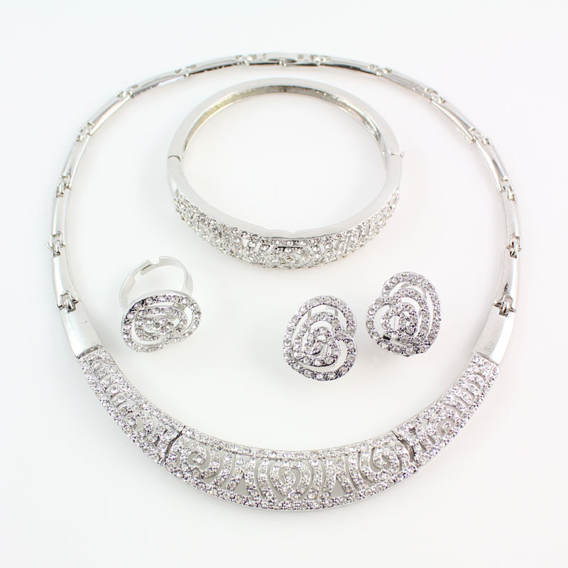 Топла Продажба Африкански Монистра Накит Поставите Мода Дубаи Позлатен Сребрен Накит Сетови Индија Дизајн За Свадба Невести