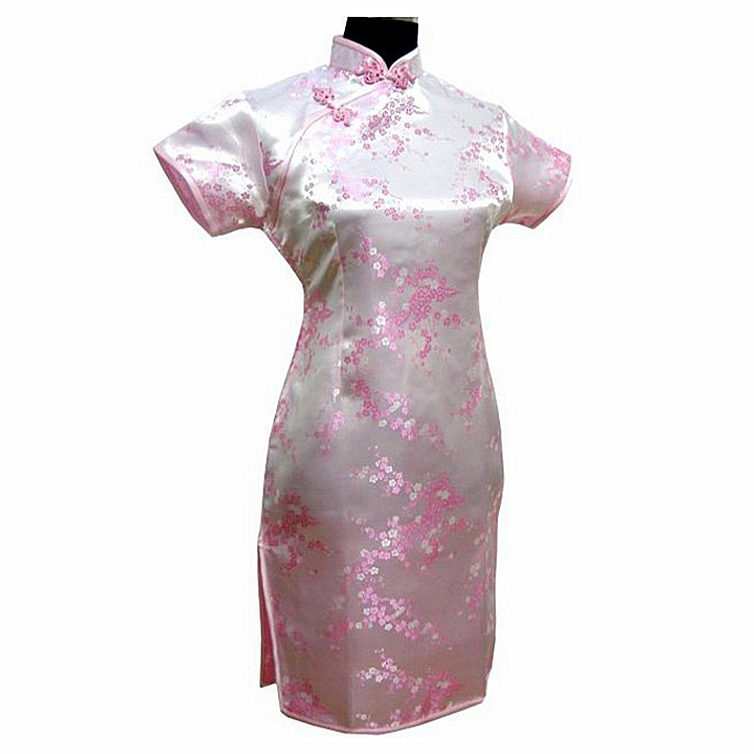 Нови Традиционален Кинески Облекуваат Жените Сатен Qipao Мини Cheong-сем Цвет S M L XL XXL XXXL 4XL 5XL 6XL J4039