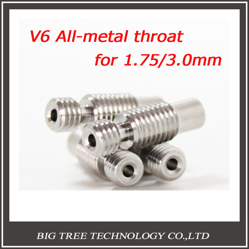 5pcs/број Сите-Метал Нерѓосувачки Челик 3D V6 Топлина Пауза Hotend Грло за 1.75 mm 3.00 mm Филамент 3d Печатач Бесплатен