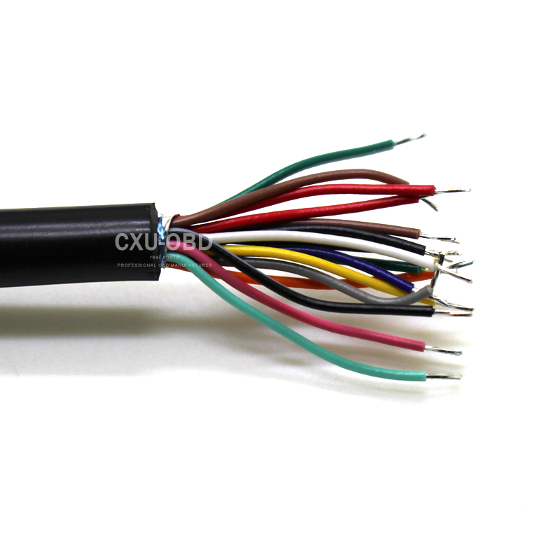 OBD2 16Pin Машки Приклучок за Штекер кабел Летаат Доведе OBD 2 16 PIN Plug Жица Отворен Крај