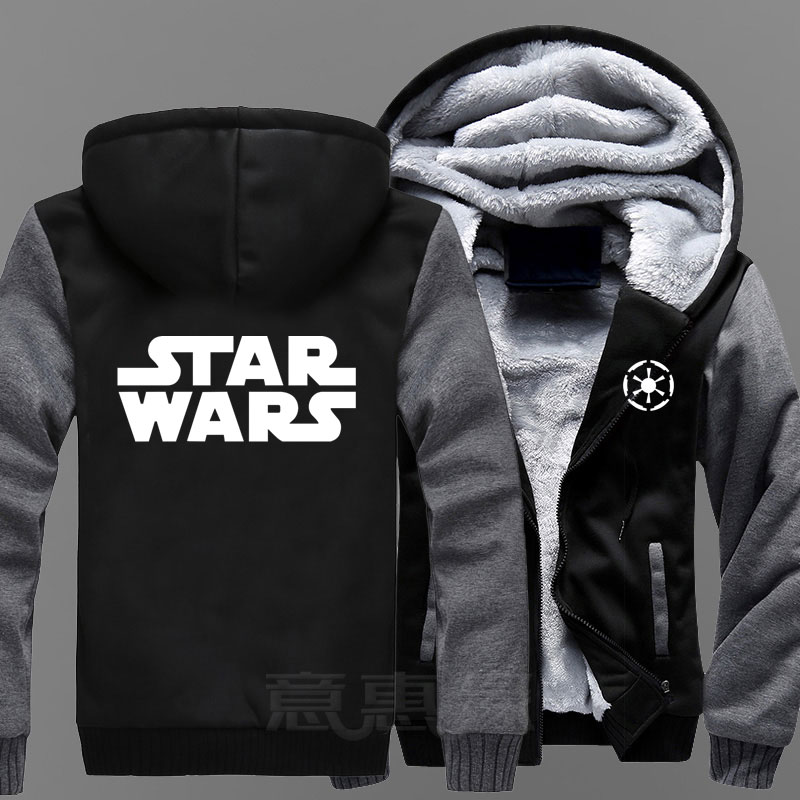 Новиот Star Wars 8 Качулка Аниме Star Wars Последните Jedi Грб Јакна Зимска Мажи Се Дебели Патент Sweatshirt