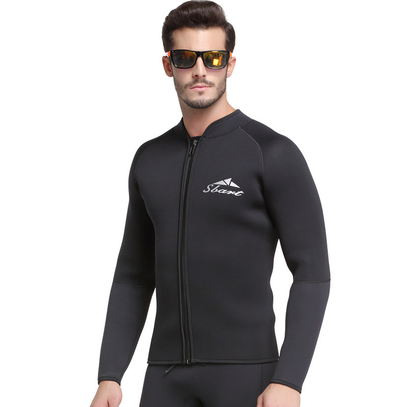 2017 Топла Продажба Црна 3ММ Neoprene Wetsuit Машки Сончање Долг Ракав Костим за капење Rashguard Мажите Плус Големина