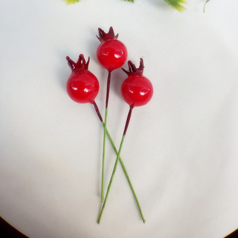 50pcs Вештачки цвеќиња, овошје и зеленчук Лажни бери модел Фотографија реквизити Овошје чинија, декорација Занаети Божиќ
