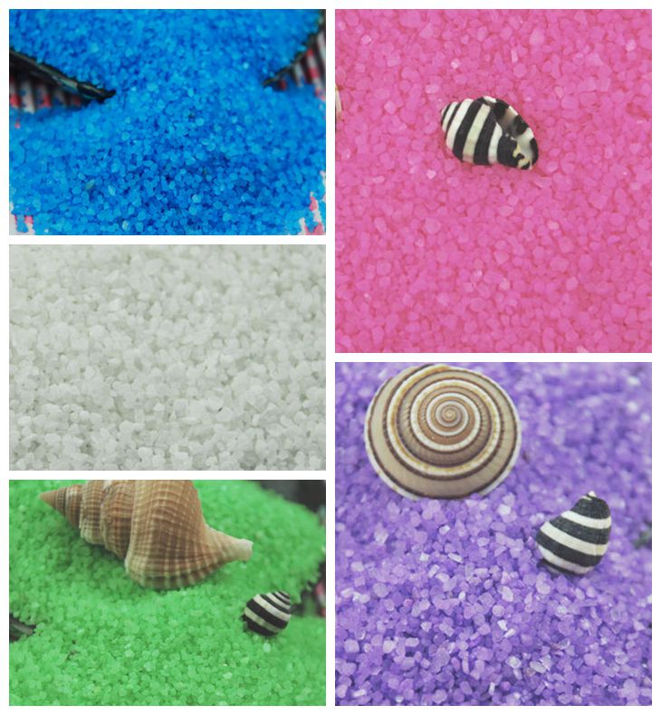 Бесплатен Превозот(500g/многу)5 Бои 1mm Кварцен Песок Дома Декорација Микро Пејзаж Платформа Постелнина Декоративни песок